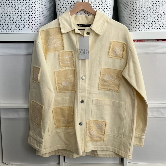 Zara Embroidered Shacket Food Pastry - Picture 2 of 4